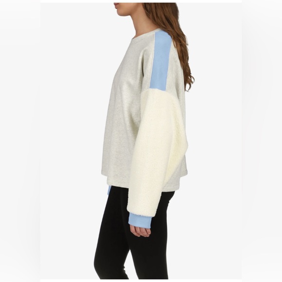 💫HP‼️💫 NWT SANCTUARY “All The Feels” Sherpa Colorblock Sweatshirt in Gray, XL - Picture 9 of 9